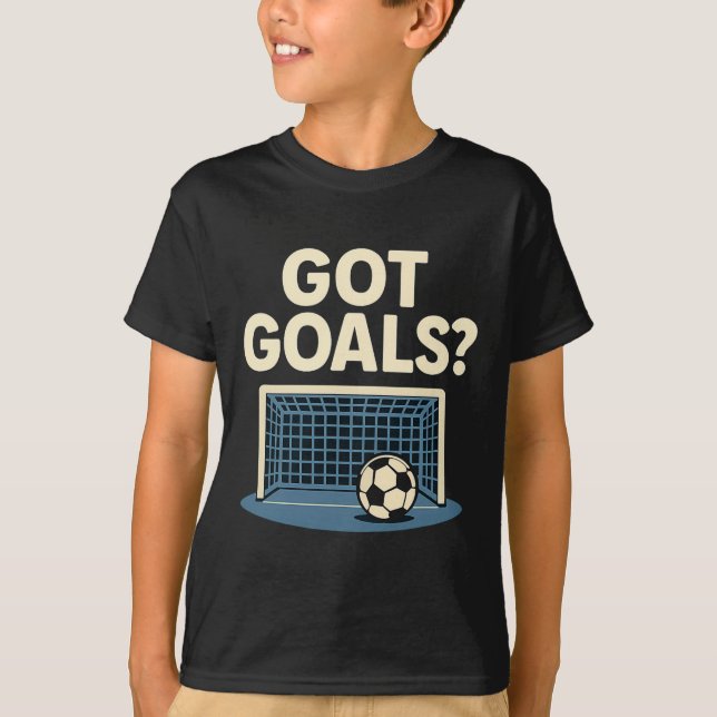 Got Goals Sports Fan Novelty Soccer Net Graphic  T Shirt (Framsida)