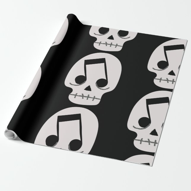 Got musikanteckning ögon skalle presentpapper (Utrullad)