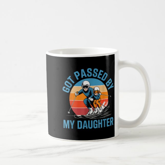 Got Ped By My Daughter Funny Skiing Dad Skiers Lov Kaffemugg (Höger)