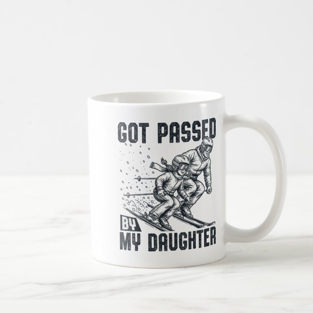 Got Ped By My Daughter Funny Skiing Ski Dad Winter Kaffemugg (Höger)