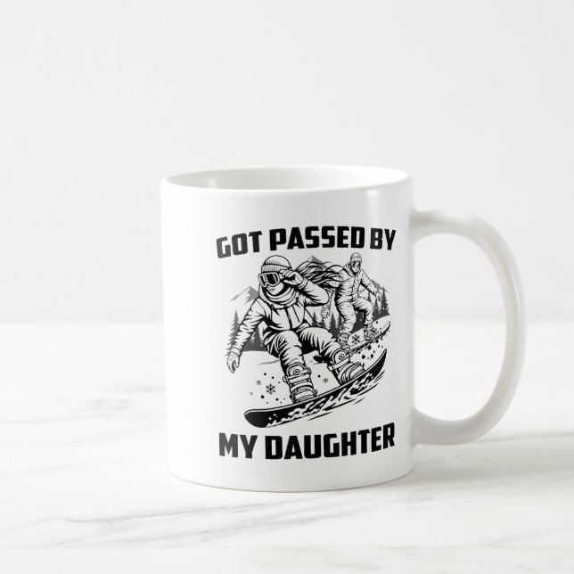 Got Ped By My Daughter Funny Skiing Ski Dad Winter Kaffemugg (Höger)