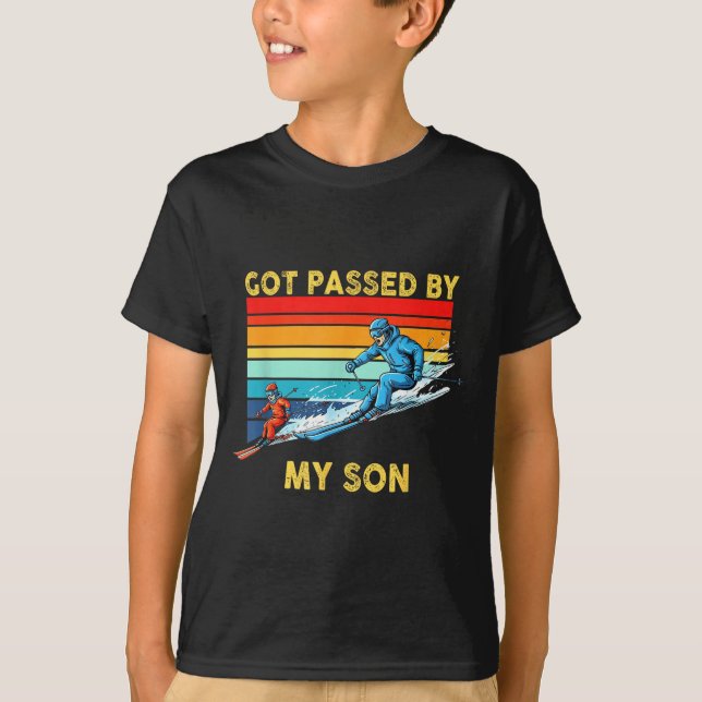 Got Ped By My Son Skiing Family Winter Srts Fun Re T Shirt (Framsida)