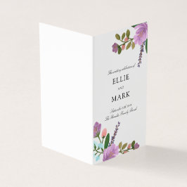 Gotan Blommigt Mini-Bröllopsprogrammet Kort