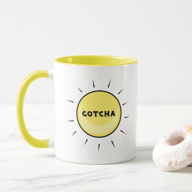Gotcha dag - adoptiondesign mugg (Med munk)