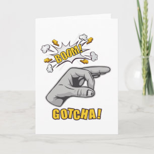 Gotcha Finger Hål Hand Meme Joke Skojjar Kort