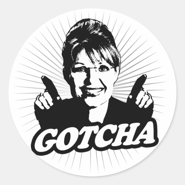 Gotcha Journalism Sticker Runt Klistermärke (Framsida)