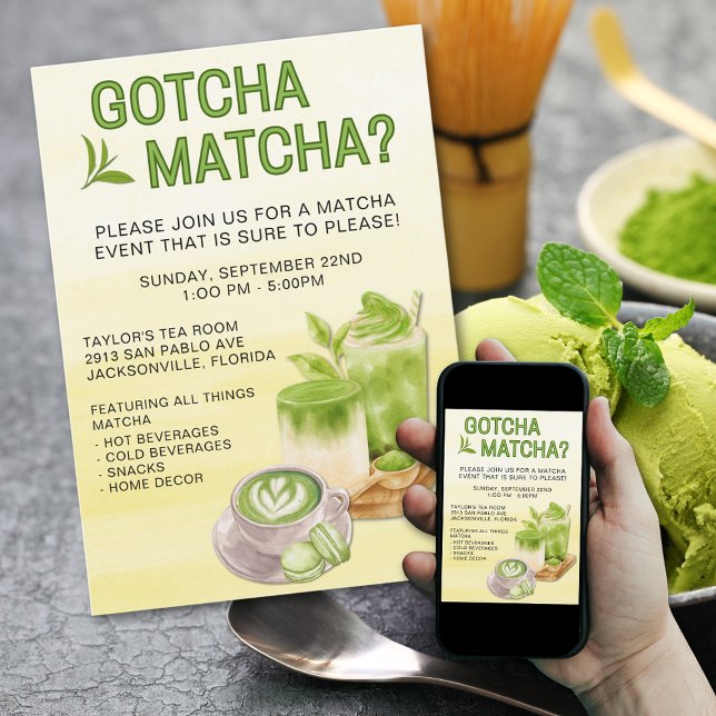 Gotcha Matcha? Event Invitation Inbjudningar (Skapare uppladdad)
