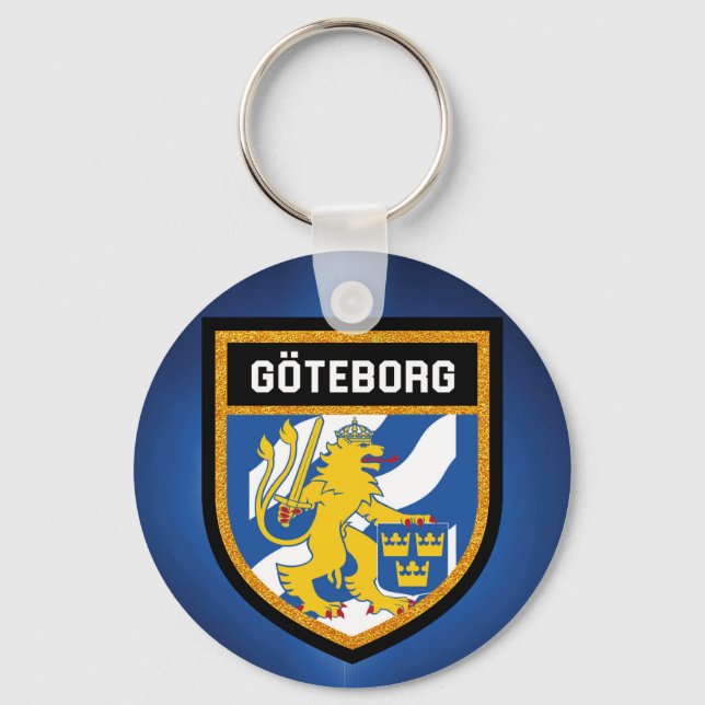 Göteborg Flagga Nyckelring (Framsida)