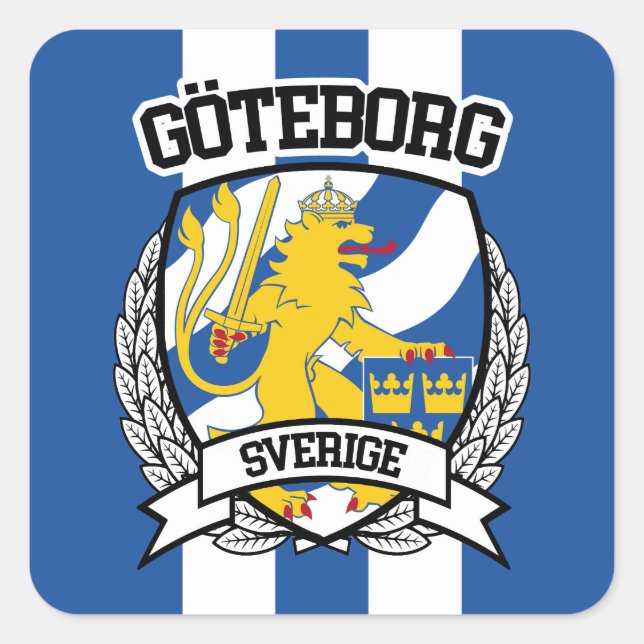 Göteborg Fyrkantigt Klistermärke (Framsida)