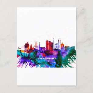 Göteborg Skyline Helg Vykort