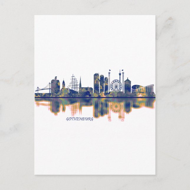 Göteborg Skyline Inbjudan Vykort (Framsida)
