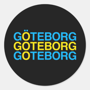GOTEBORG Svenska Flagga Runt Klistermärke