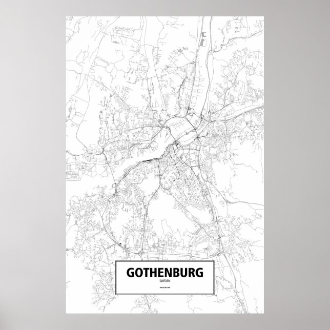 Göteborg, Sverige (svart på vitt) Poster (Framsidan)