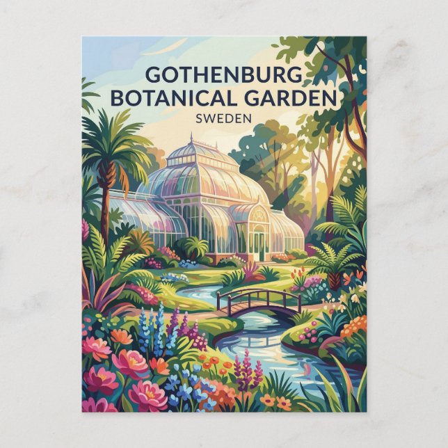 Göteborgs botaniska trädgård Sverige Vykort (Framsida)