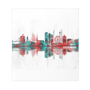 Göteborgs Sverige Skyline Anteckningsblock