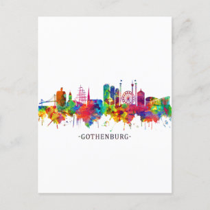 Göteborgs Sverige Skyline Helg Vykort