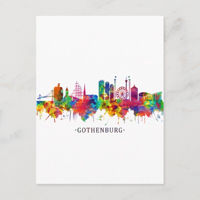 Göteborgs Sverige Skyline Helg Vykort (Framsida)