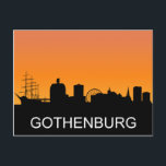 Göteborgssilhuett, sommarsolnedgång illustration vykort<br><div class="desc">Perfekt bild för din nya tryckdesign. Det kan vara en fin present eller "final touch" för att dekorera hemmet.</div>