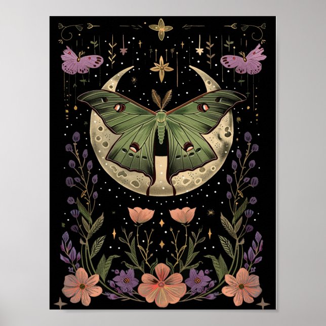Göteisk nattillustration i himlar poster (Framsidan)