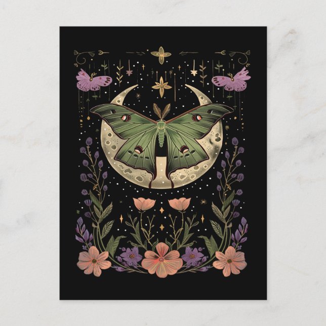 Göteisk nattillustration i himlar vykort (Framsida)