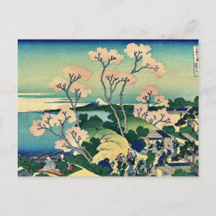 Goten yama backe, Shinagawa av Katsushika,Hokusai Vykort