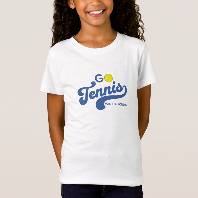 GoTennis in Blue Girls' T-Shirt (Framsida)
