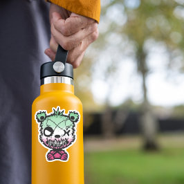 Goth Abrosexuellt Pride Flagga Färgad Bear Klistermärken