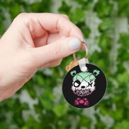 Goth Abrosexuellt Pride Flagga Färgad Bear Nyckelring