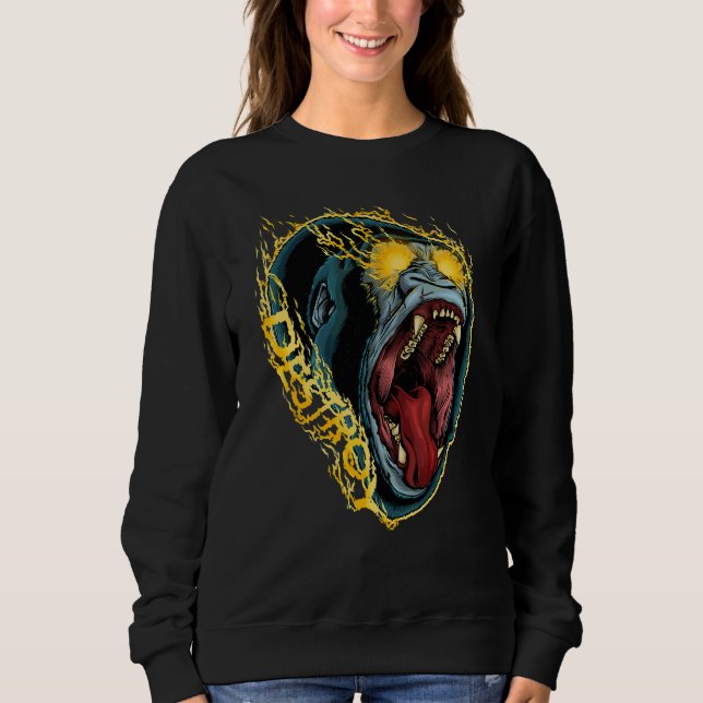 Goth Aesthetic Bad Gorilla Evil Spirit Animal T Shirt (Framsida)