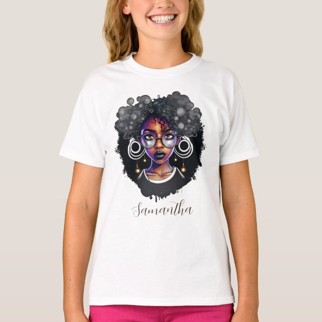 Goth Afro Woman T Shirt (Framsida)