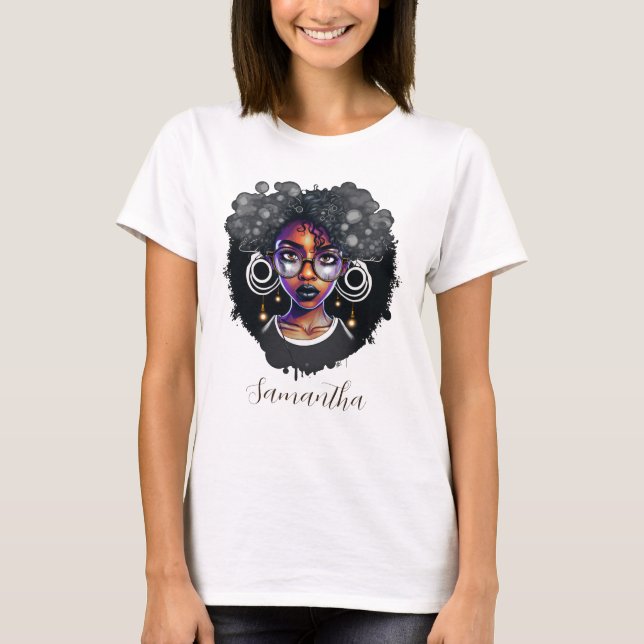 Goth Afro Woman T Shirt (Framsida)