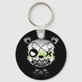 Goth Agender Pride Flagga Färgad Bear Nyckelring