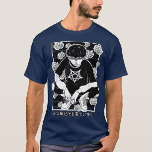 Goth Anime Boy Gothic Japanska Aesthetic Vaporware T Shirt