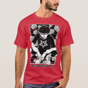 Goth Anime Boy Gothic Japanska Aesthetic Vaporware T Shirt