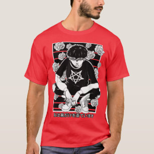 Goth Anime Boy Gothic Japanska Aesthetic Vaporware T Shirt