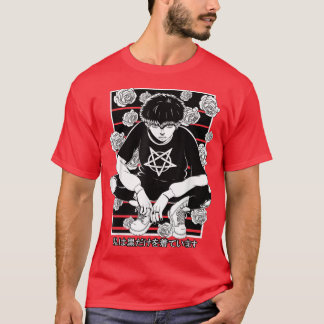 Goth Anime Boy Gothic Japanska Aesthetic Vaporware T Shirt