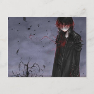 Goth Anime Guy Postcard Vykort