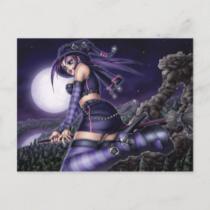 Goth Animehäxa Vykort
