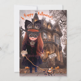 Goth Antique Doll Halloween-kort Julkort