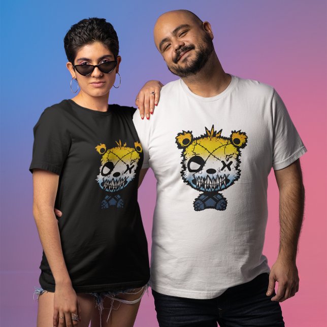 Goth AroAce Pride Flag Färgad Björn T Shirt (Skapare uppladdad)