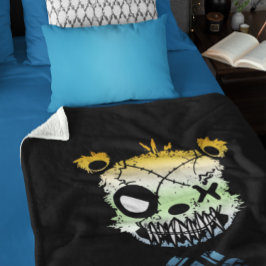 Goth AroAce Pride Flagga Färgad Bear