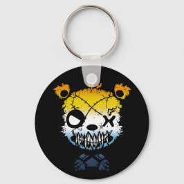 Goth AroAce Pride Flagga Färgad Bear Nyckelring