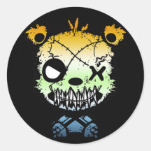 Goth AroAce Pride Flagga Färgad Bear