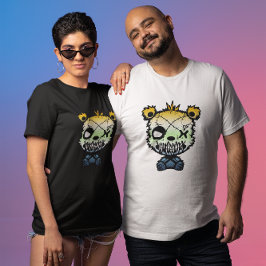Goth AroAce Pride Flagga Färgad Bear T Shirt