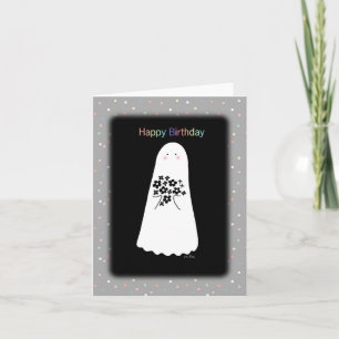 Goth Art Creepy Cute Kawaii Ghost Grattis på födel Kort