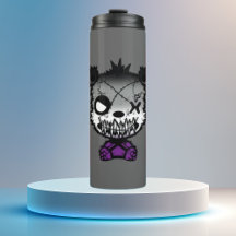 Goth Asexuellt Pride Flagga Färgad Bear