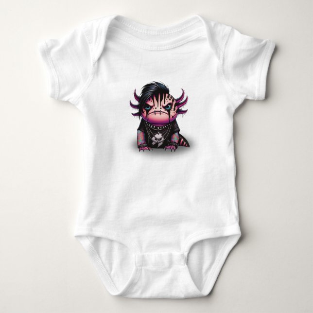 Goth Axolotl Endräktsoverall, Babykroppsoverall T Shirt (Framsida)