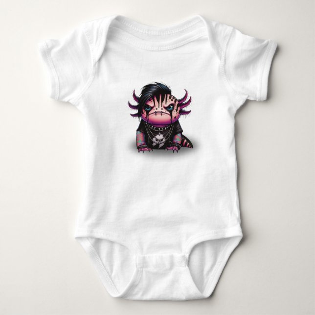 Goth Axolotl One-sie, Baby Bodykostym T Shirt (Framsida)