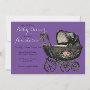 Goth Baby Barnvagn Girl Baby Shower Inbjudningar
