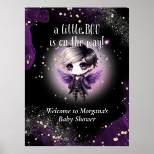 Goth Baby Shower Gender Neutral Lila Black Kråka Poster